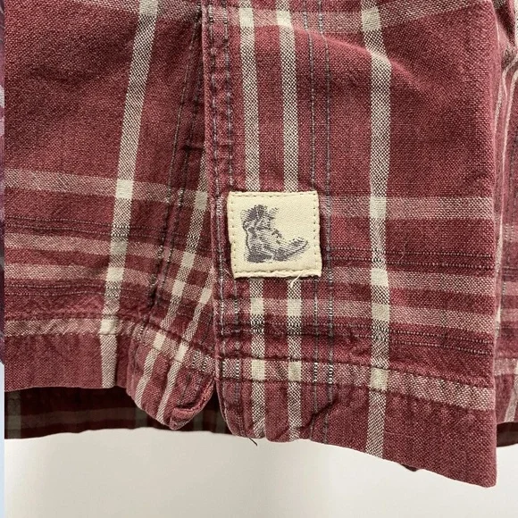 Timberland Vintage Plaid Shirt Workwear Chore Pockets Check Burnt Red Medium - Picture 8 of 11